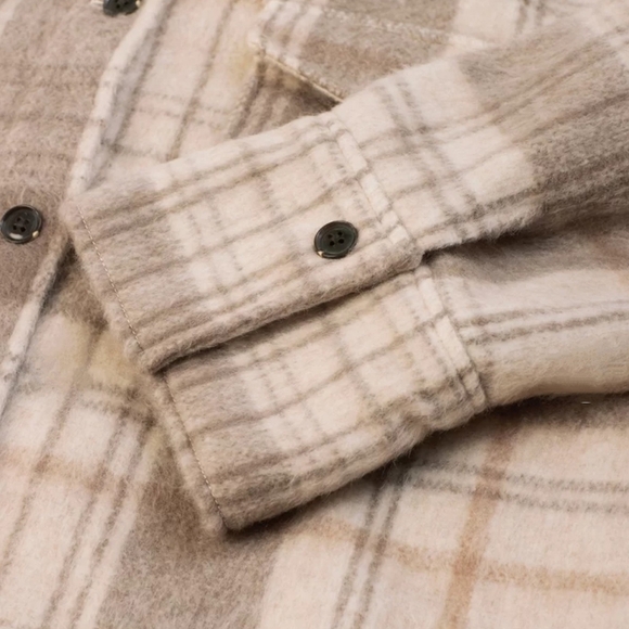 Mango Women's Beige Brown Checked Tailored Jacket - Picture 9 of 12